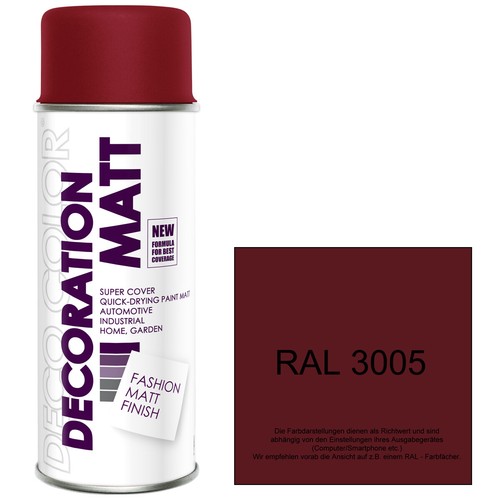 DECO COLOR 6er Sparpack 400ml Lackspray Sprühlack Sprühfarbe Lack Farbe wählbar - Bild 84 von 112