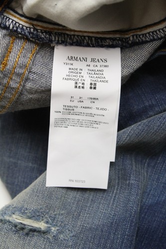 ARMANI Jeans Y31 Anti Fit Low Crotch Jeans Men's W31 Ripped Faded Whiskers - Picture 7 of 8