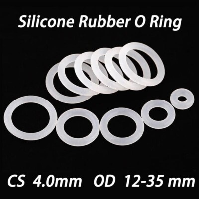 Silikon O Ring 12 - 35 mm Schnurstärke 4.0mm, Dichtungsringe, Lebensmittelecht