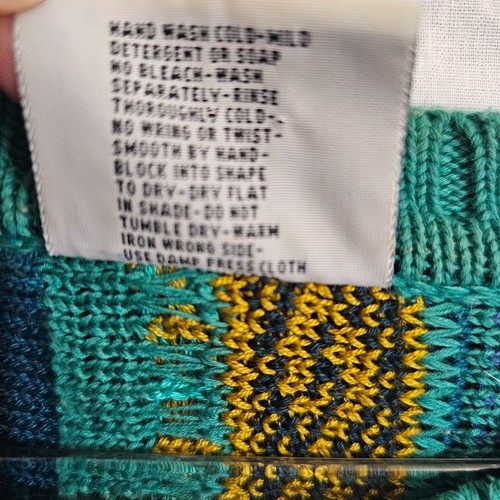 Vintage Kallaroo Australia Coogi Style Cosby Sweater Jumper Teal Size M Cotton - Picture 9 of 12