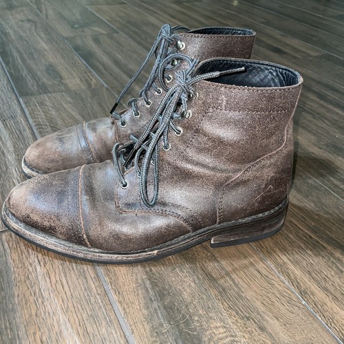 Thursday Everyday Co Captain braune Leder-Chelsea-Boots mit Kappe Größe US 8,5
