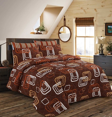 Quilted Bedspread Set Bed 3 Piece Throw Comforter 100% Poly cotton 240cm x 260cm - Picture 4 of 29