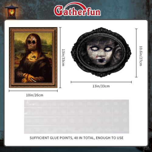 Halloween Party Decorations 12 Pieces Haunted Pictures Gothic Manor Portraits - Picture 2 of 4
