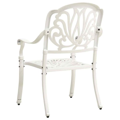 vidaXL 3 Piece Bistro Set Cast Aluminium White - Picture 6 of 11