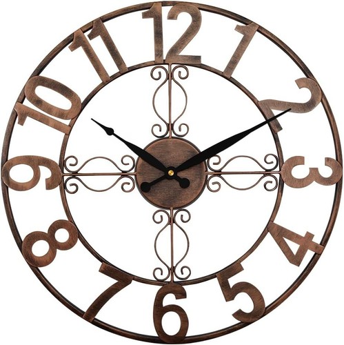 OCEST Outdoor Wall Clock 18 Inch outside Waterproof Garden Clock,Large Numerals