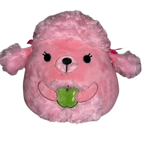 Squishmallows 8 Zoll Chloe rosa Pudel Hund WEICHES Plüschkissen Spielzeug Welpe Apfel