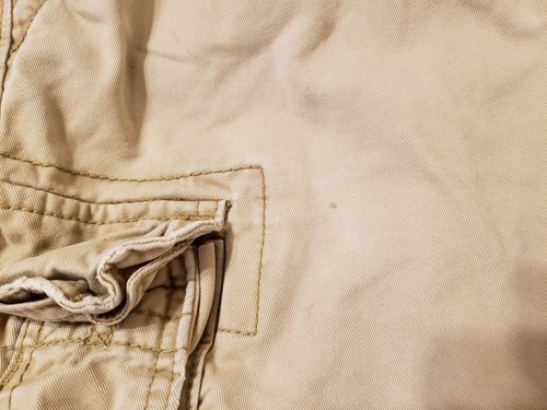 Hollister Cargo Shorts Mens 32 Khaki tan Heavy Button Fly Preppy Y2K - Picture 6 of 12