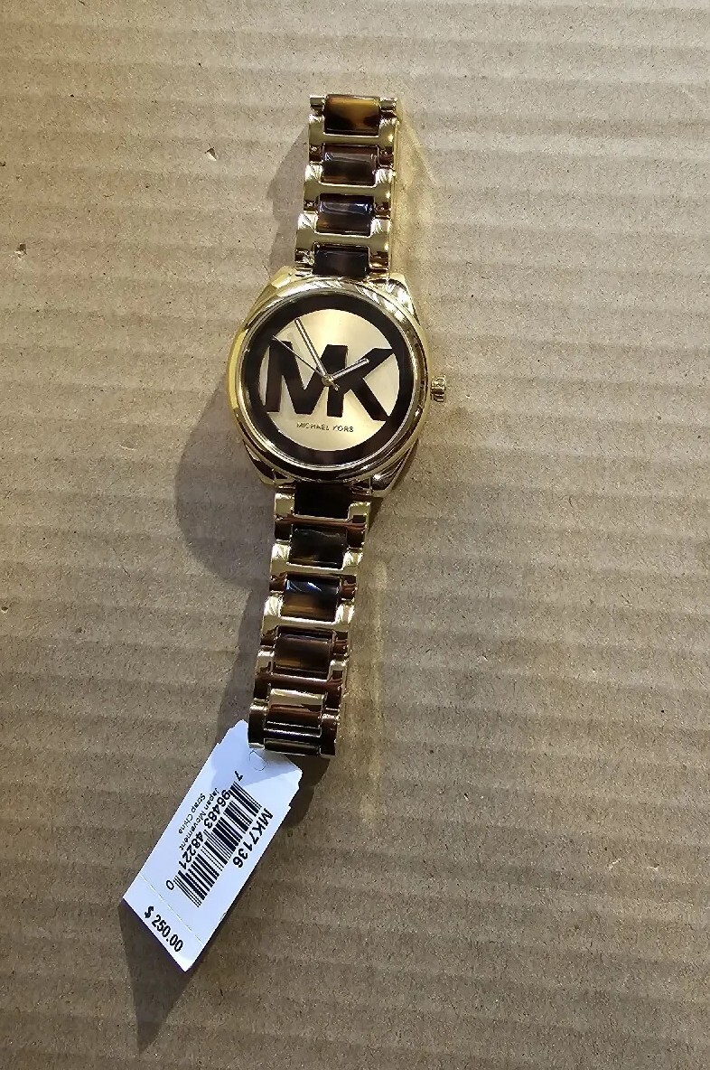 Michael Kors Janelle Watch With 42mm MK Logo Face 2 Tone Bracelet