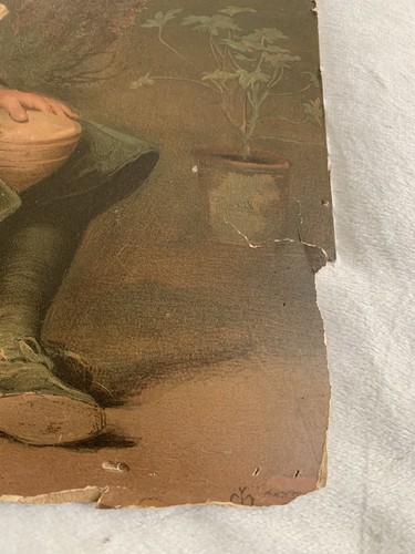 VICTORIAN Lithograph Print BUBBLES Antique 1900's “Damaged” - Picture 11 of 13