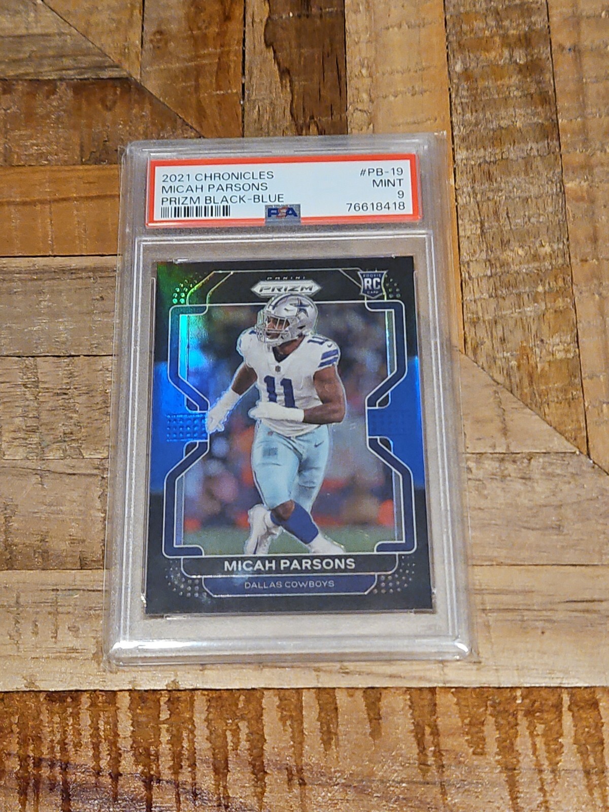 2021 Chronicles Micah Parsons Prizm Black Blue 04/25 PSA 9 🔥POP 3🔥