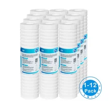 0.5 Micron 10"x2.5" Grooved Sediment Water Filter Cartridges Whole House 1-12PK
