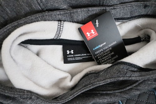 NWT! Under Armour Womens 1317891 Fleece Big Logo Gray Blue Hoodie Sweatshirt S M - Picture 5 of 5