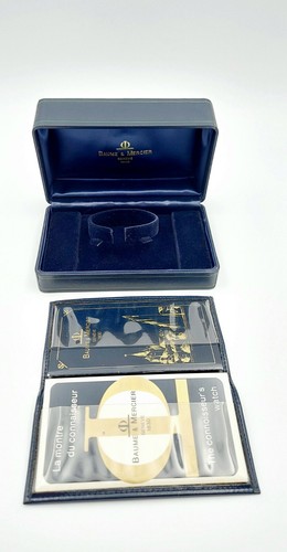Baume & Mercier Scatola Pelle Blu Vintage Elegante Collezione Ottime condizioni - Imagen 21 de 24