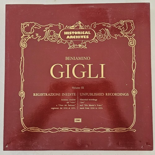 Beniamino Gigli Volume 1 - 2 - 3 Italy 1978 , 3 EMI box sets / 25LPs Opera - Picture 7 of 9