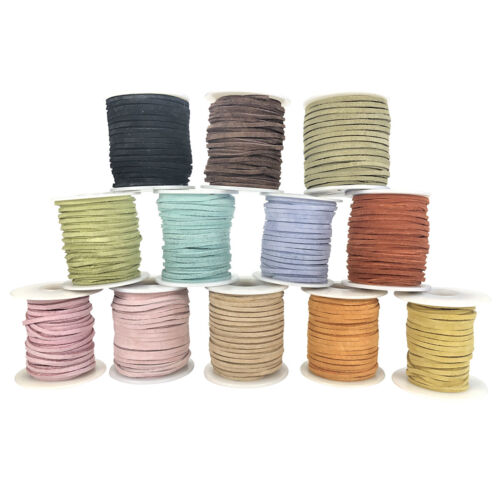 Sof-Suede Lace 3/32" x 50 Feet - Realeather Leather Lacing Spool Craft Cord - Afbeelding 1 van 12