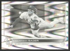 2022 Topps Chrome Sonic Black White Ray Wave Refractor Harrison Bader Base #31