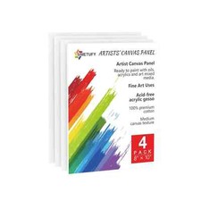 4 Pack 8x10 Inch Canvases for Painting, Blank Canvas 8"x10"-4Pack, White