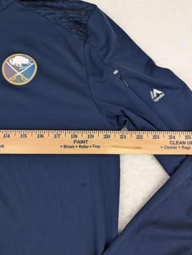 Buffalo Sabres Men's Quarter Zip Jacket Pullover Blue Jarge Majestic Arm Pocket - Picture 5 of 9