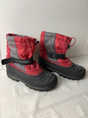 Boots Polaris Thinsulate Snow Adult sz 6 Outdoor Rubber Soles Red & Gray