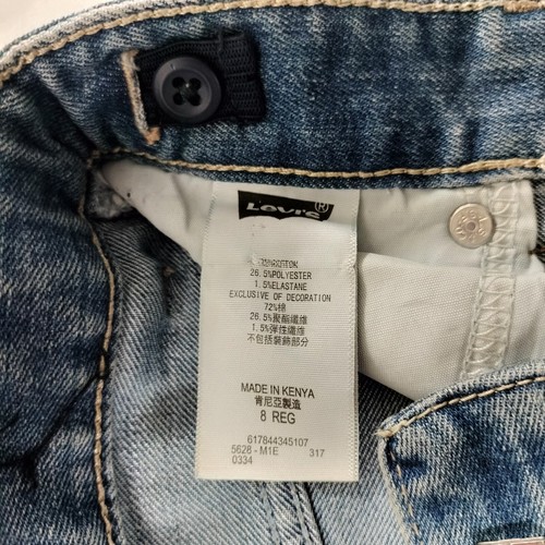 Levis Boyfriend Adjustable Waist Distressed Denim Jeans Girls Youth Size 8 - Picture 6 of 7