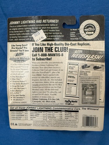Coches de juguete diecast Johnny Lightning 1995 cardados personalizados Continental y Thunderbird - Imagen 5 de 10