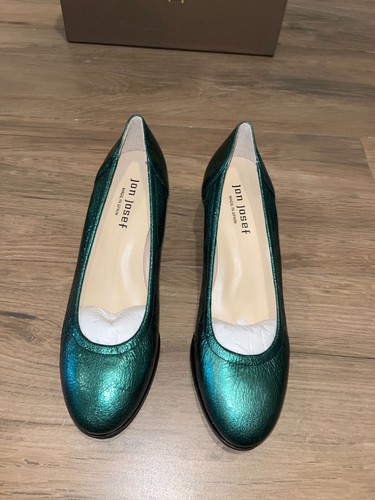 Neu mit Etikett Anthropologie Jon Josef Damas grüne Vulcano metallische Leder-Heels Größe 9 - Bild 4 von 7