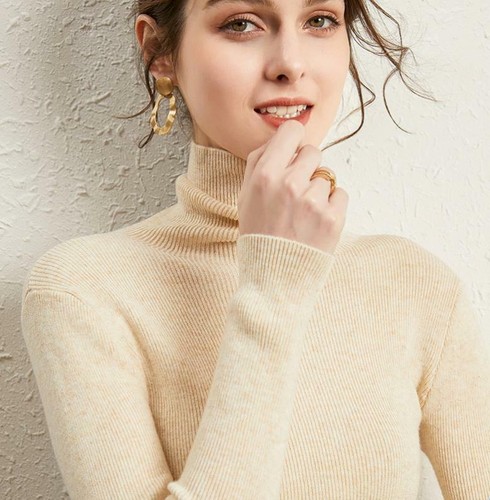 Womens Turtleneck Cashmere Knitwear Sweater Slim Fit Long Sleeve Winter Tops New - Bild 35 von 37