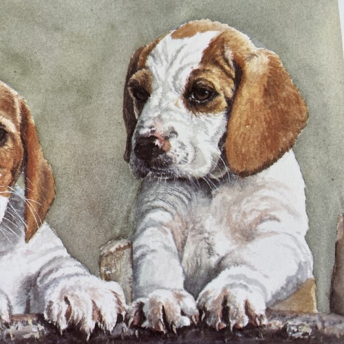 Beagle Puppies edición limitada estampado ""Over The Top"" por Jo Campin 96/850 1996 - Imagen 10 de 18