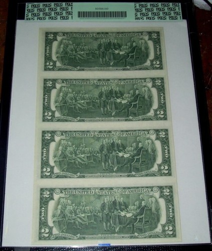 (FR.1935-A*) 1976 $2 Star Note, Uncut Sheet of Four, PCGS-Very Choice New 64PPQ - Picture 2 of 3