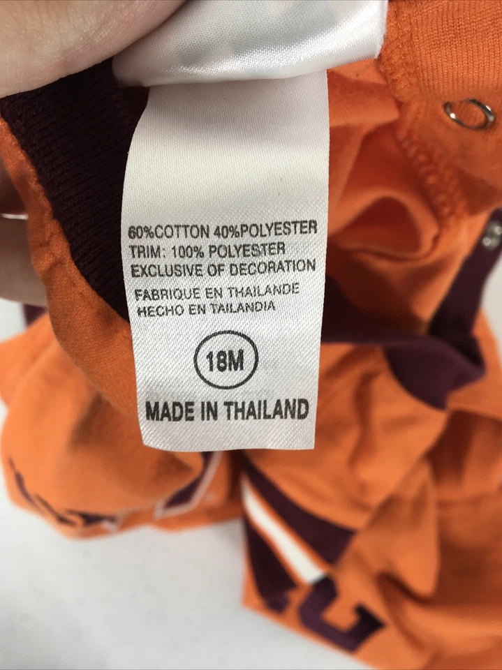 Body 18 Meses 1 Pieza Mameluco Mighty Mac VT Virginia Tech Infantil Manga Larga Foto 4 de 4