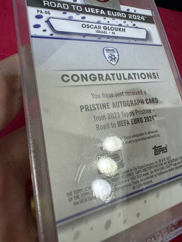 Oscar Gloukh RC Auto TOPPS PRISTINE EURO 2024 Israe Brick scratche NO.7 - Picture 4 of 4