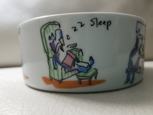 Pet/ Cat Food Dish or Water Bowl Ceramic Porcelain Stoneware THE 24 HOUR CAT - Picture 5 of 12