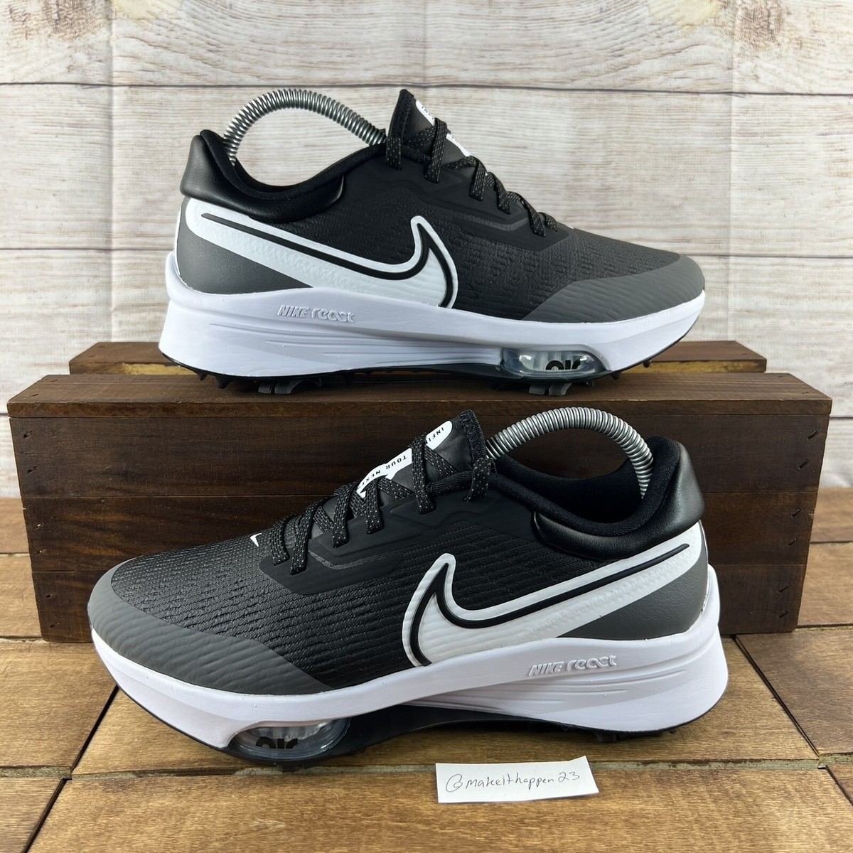 Nike Air Zoom Infinity Tour Next % Black White Golf Shoes 
