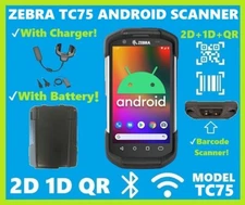 Zebra TC75 Android Handheld 2D/1D/QR Code Scanner, TC75AH, Battery & Charger!🔥⭐