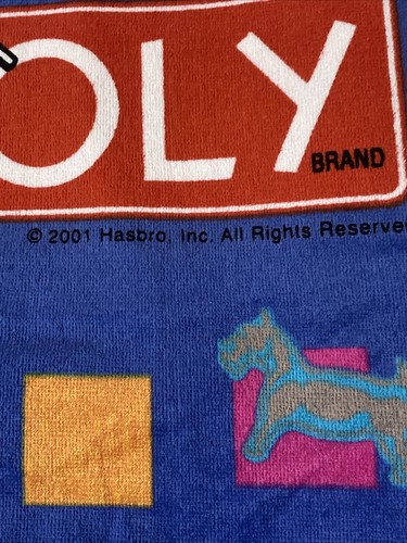 Vintage Monopoly Beach Towel 2001 Playable Beach 29 x 60 Rare HTF New - Picture 2 of 11