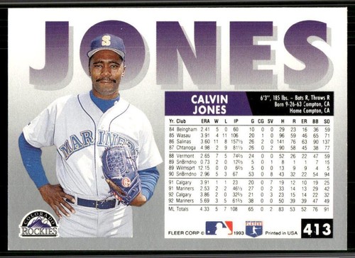 1993 Fleer #413 Calvin Jones - Picture 2 of 2