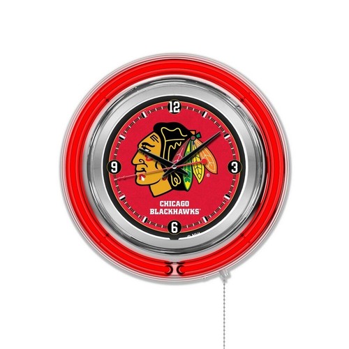 NHL - Anillo Doble Neón Chicago Blackhawks, Logo Reloj Logotipo Equipo Hockey - Imagen 6 de 9
