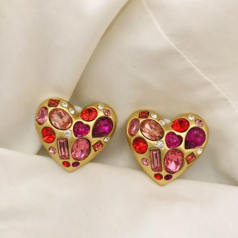 Oscar de la renta в форме сердца кристалл цвет блокировки зажим для уха - Изображение 2 из 4