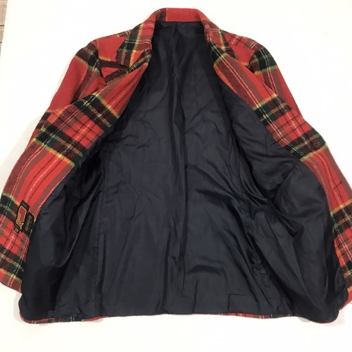 Chaqueta Blazer De Colección Peters Whaler Talla 38 Lana A Cuadros Forrada Mediana Roja Amarilla - Imagen 7 de 11