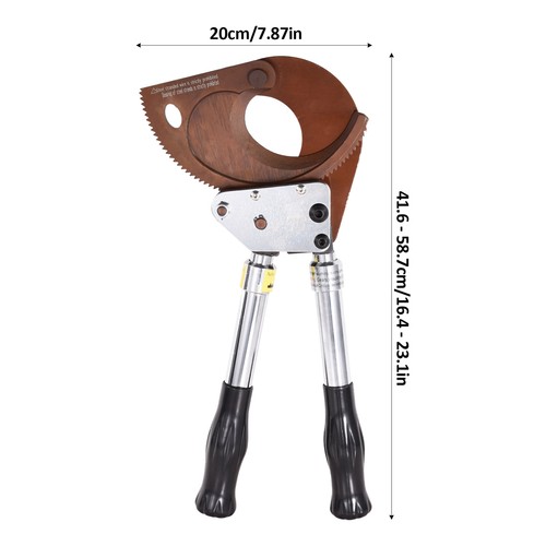 Heavy Duty Ratcheting Cable Cutter 23.1" Ratchet Wire and Cable Cutter Cut - Picture 5 of 7