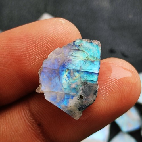 Designer Blue Fire Moonstone Slices Rough Moonstone Wholesale Gemstone CX37 AU - Imagen 9 de 9