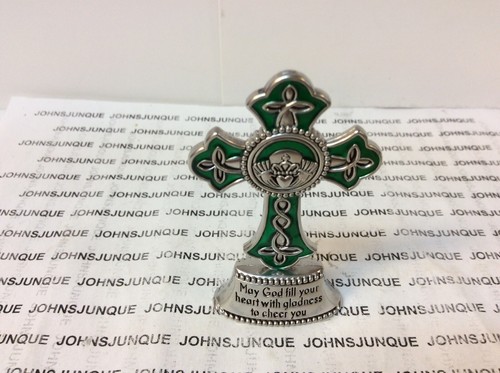 ZINC CROSS New with Tag “May God Fill Your Heart With Gladness To Cheer You” - Picture 1 of 2