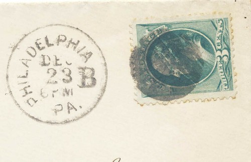 US ca 1873 Banknote Mail Cover Philadelphia B Postmark to Mechanicsburg, PA Z - Picture 2 of 3