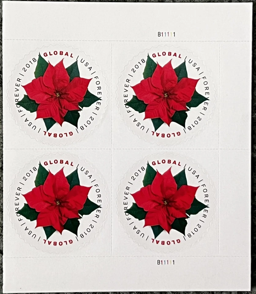 Global - Poinsettia - US Scott 5311 Placa Bloque de 4 sellos y FDC Foto 3 de 3