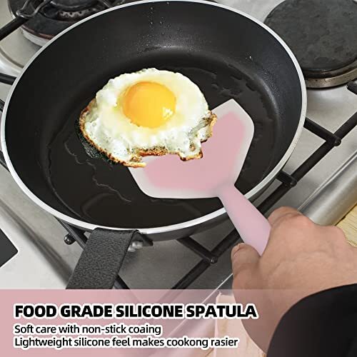 2 Pack Silicone Pancakes SpatulaWide Pancakes Spatula Turner for Eggs Fish Pi... - Picture 4 of 7