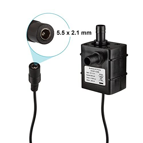 2 Pack 63 GPH (240L/H) Submersible Water Pump DC 12V 3.6W 9.8ft Lift for Fish - Picture 6 of 8