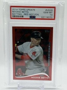 2014 Topps Update Mookie Betts Batting - Red Hot Foil Rookie RC PSA 10 Gem MT