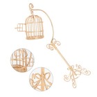1PC Mini House Birdcage with Bracket Decor Mini Outdoor Scene Model Accessories
