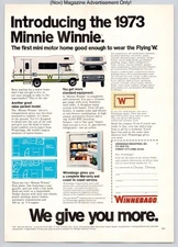 Winnebago Minnie Winnie Motorhome Compact Travel Vintage 1972 Advertisement