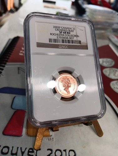 Canada 2003P Cent CROWNED BUST Pedigree: ROCHESTER COLLECTION " NGC SP68RD. WOW!